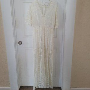 Ivory Socialite Lace Overlay Romper